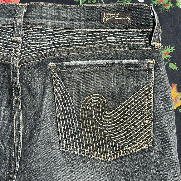 Citizens Of Humanity flair black/ grey Dark Wash thick stitching detail size 27 - Picture 9 of 15